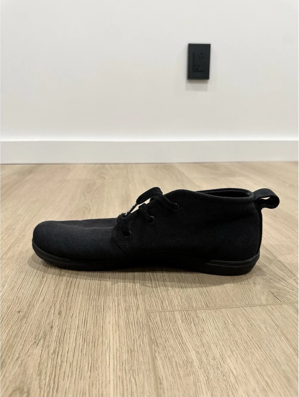 Lems Men Chukka Canvas Vegan Barefoot Shoes Size 12.5 Black Minimalist Gorpcore